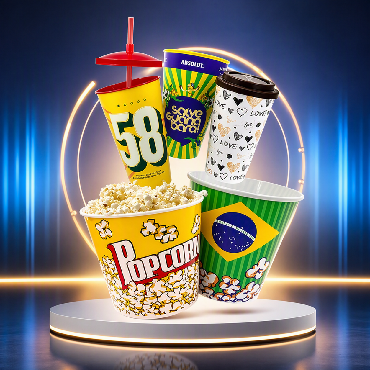 Copos e Baldes Personalizados IML 360° para Eventos e Marcas