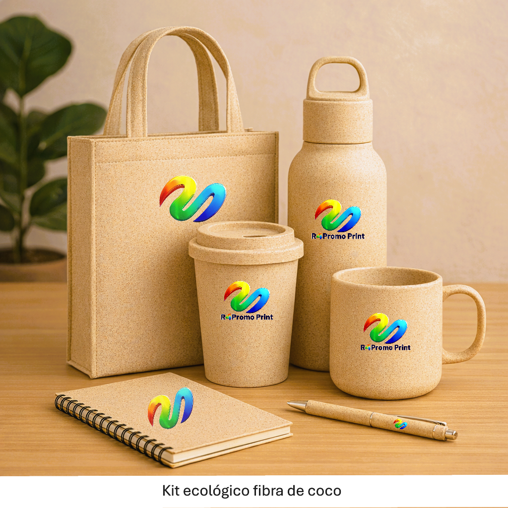 Kit Ecológico Fibra de Coco para Empresas e Eventos